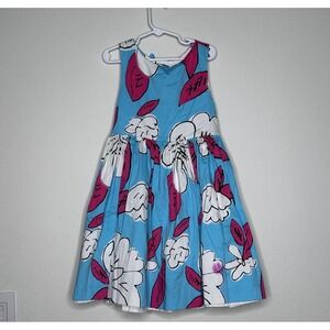 Mayoral Girls Summer Dress Size 9 / 134 CM Floral Blue Pink